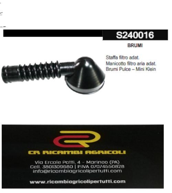 Immagine 0 di BRUMI Staffa filtro adat. Manicotto filtro aria adat. Brumi Pulce – Mini Klein