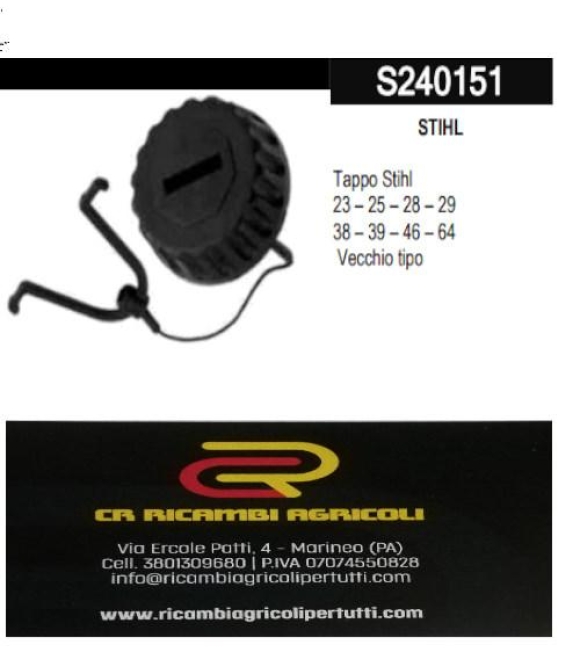 Immagine 0 di STIHL Tappo 23 – 25 – 28 – 29 38 – 39 – 46 – 64 Vecchio tipo