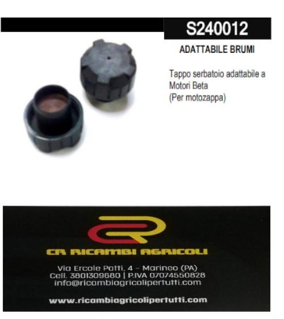 Immagine 0 di ADATTABILE BRUMI Tappo  adattabile a Motori Beta  (Per motozappa)