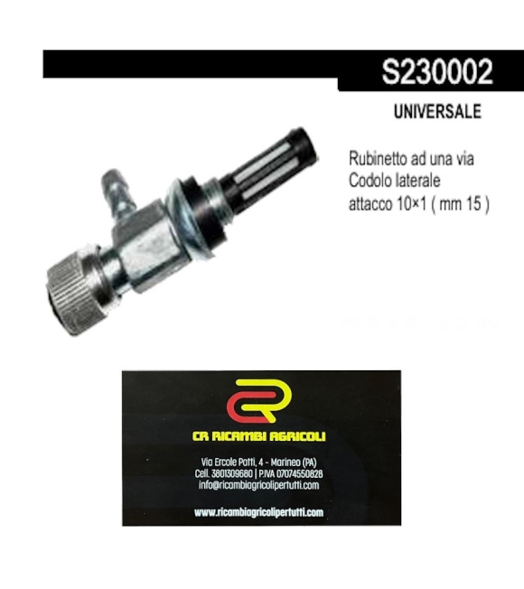 Immagine 0 di UNIVERSALE Rubinetto ad una via  Codolo laterale attacco 10×1 ( mm 15 )